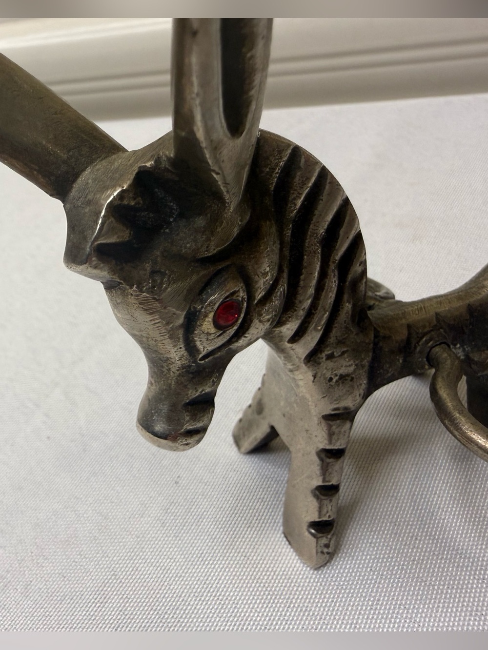 Walter Bosse Style Mid-Century Metal Donkey or Zebra Salt and Pepper Holder